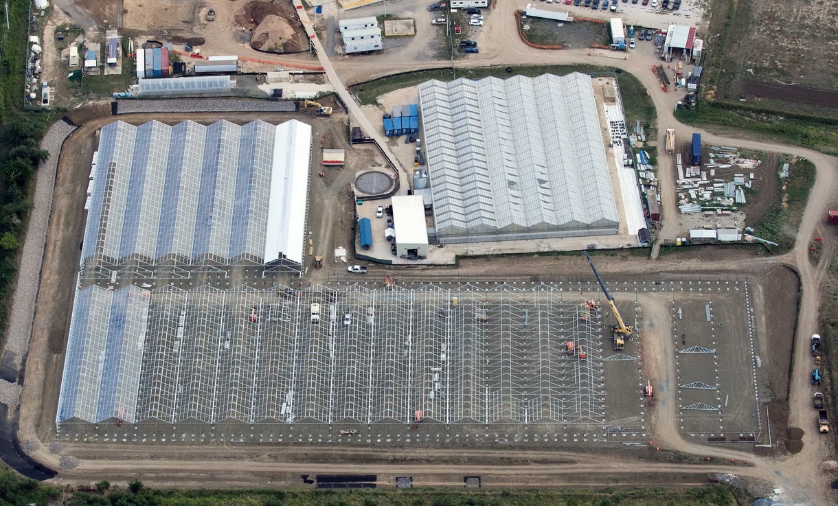 Overview of site after the hurricane. No structural damage. Only a few roof panels lost