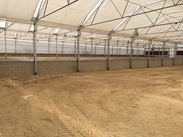 Inside the newly completed greenhouse.