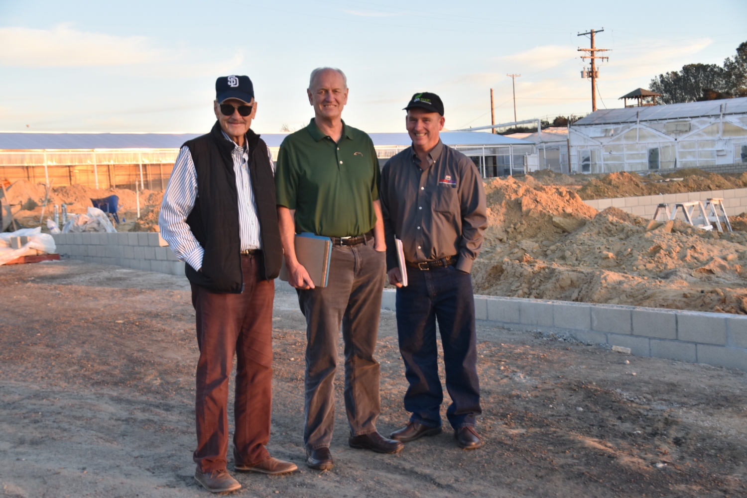 Dempsey Sawyer, John Pound, Jim Bergantz at an early visit to the site.