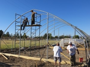 Agra Tech North Slope greenhouse being built by volunteers