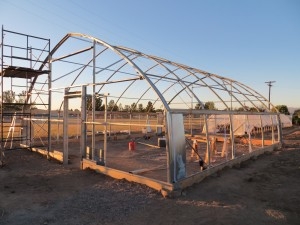 North Slope greenhouse frame all ready for coverings